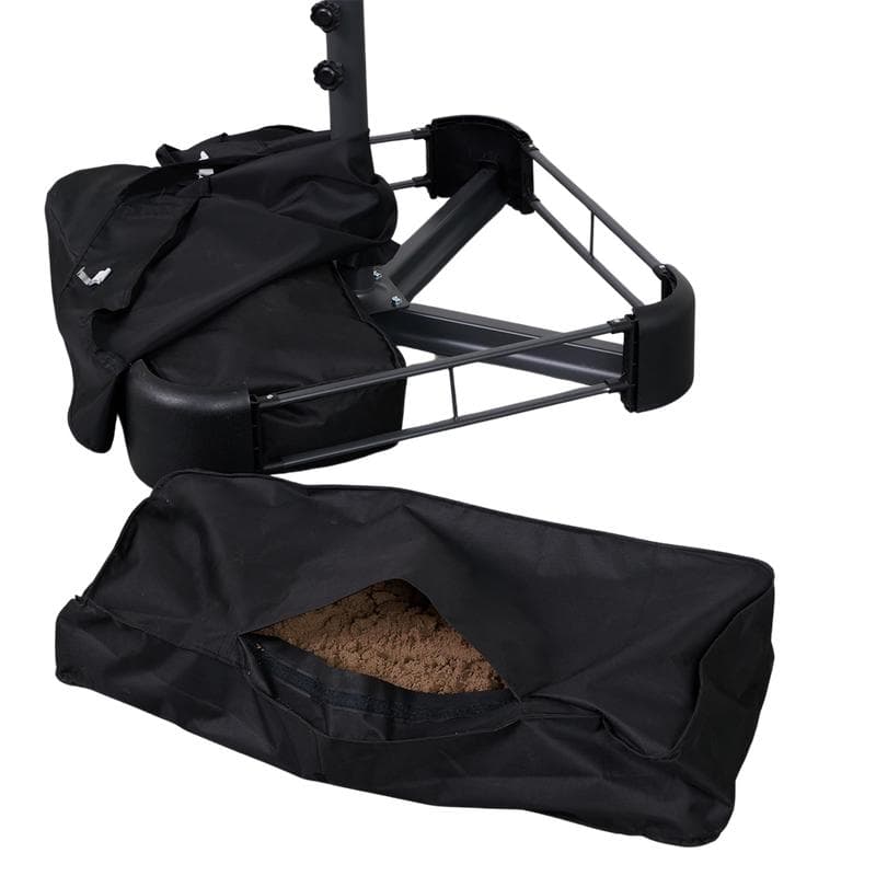 Dubbele parasol met voet – taupe