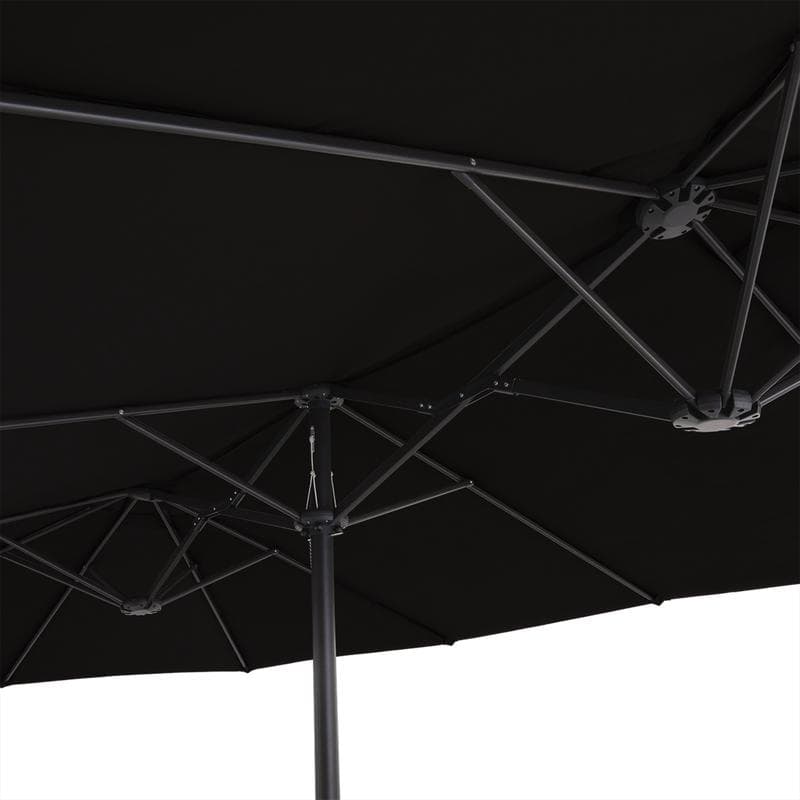 Dubbele parasol met voet – antraciet