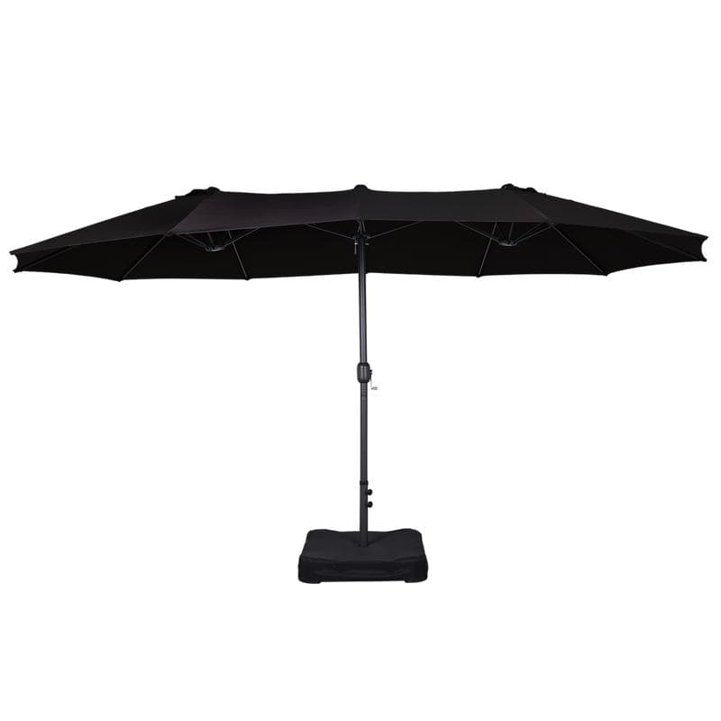 Dubbele parasol met voet – antraciet