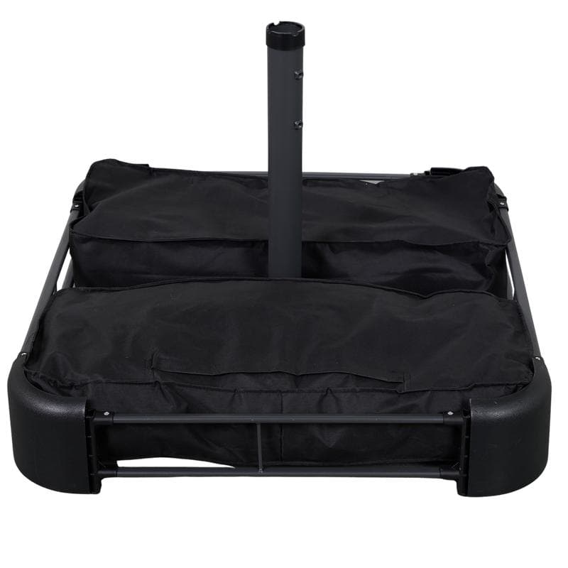 Dubbele parasol met voet – antraciet