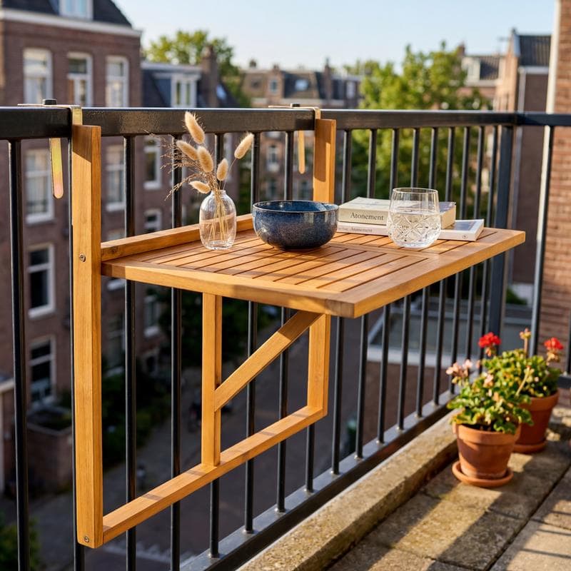 Houten balkontafel - inklapbaar