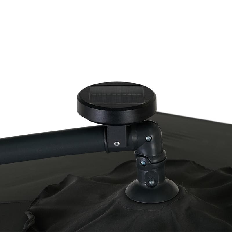Parasol déporté avec LED - noir