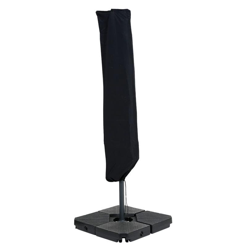 Parasol déporté avec LED - noir