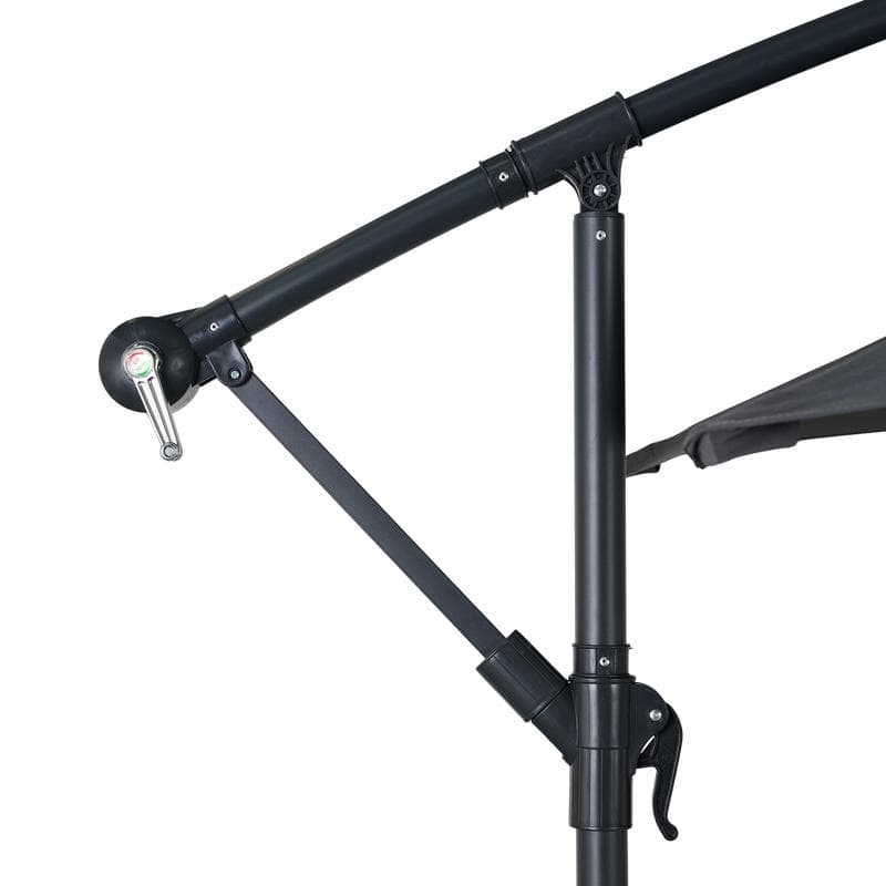 Zweefparasol met solar ledlampen – zwart