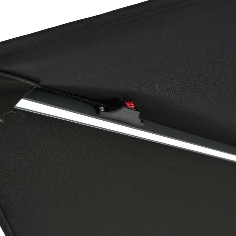 Zweefparasol met solar ledlampen – zwart