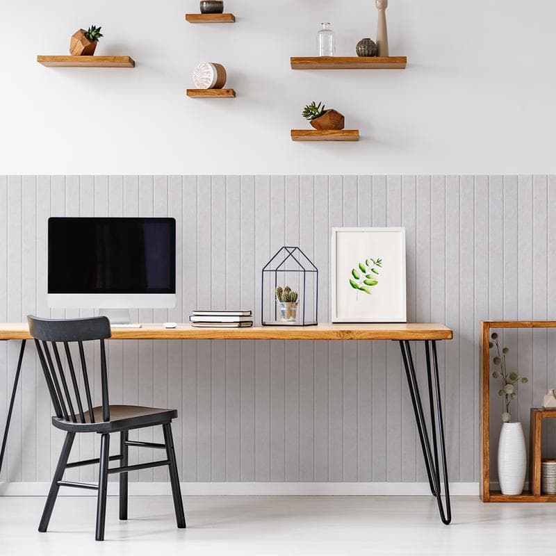 Panneaux acoustiques muraux en feutre - gris