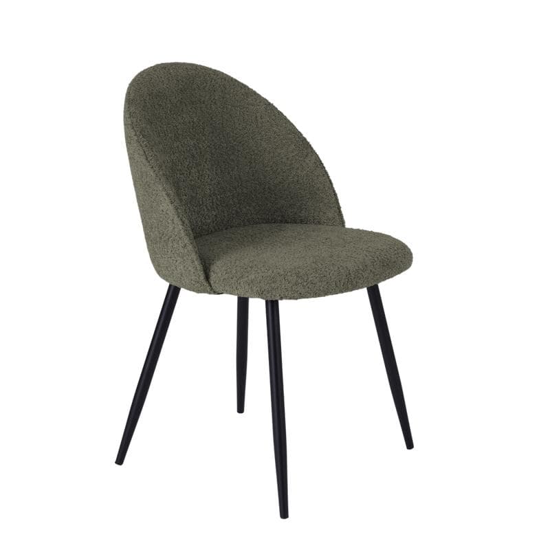 Stoelen bouclé - 2 stuks - Olive Green