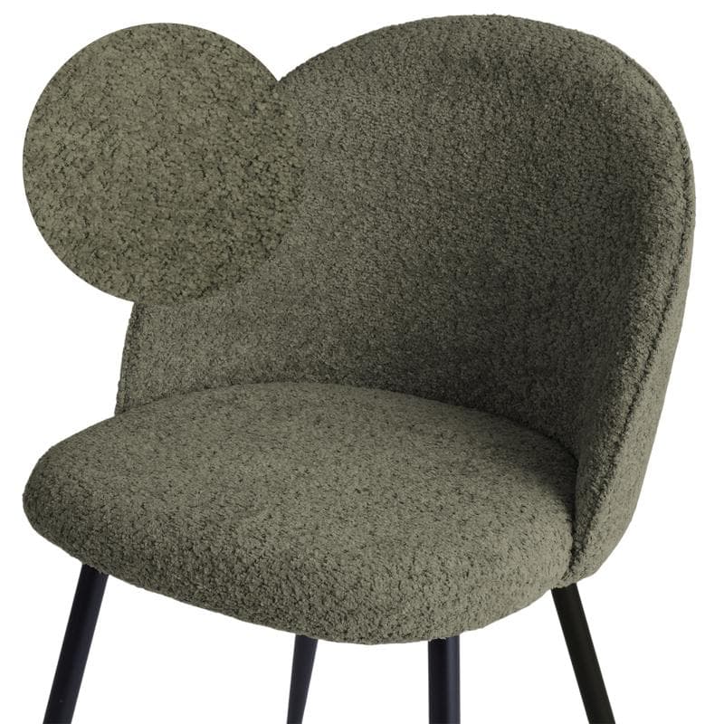 Lot de 2 chaises en bouclé - Olive Green