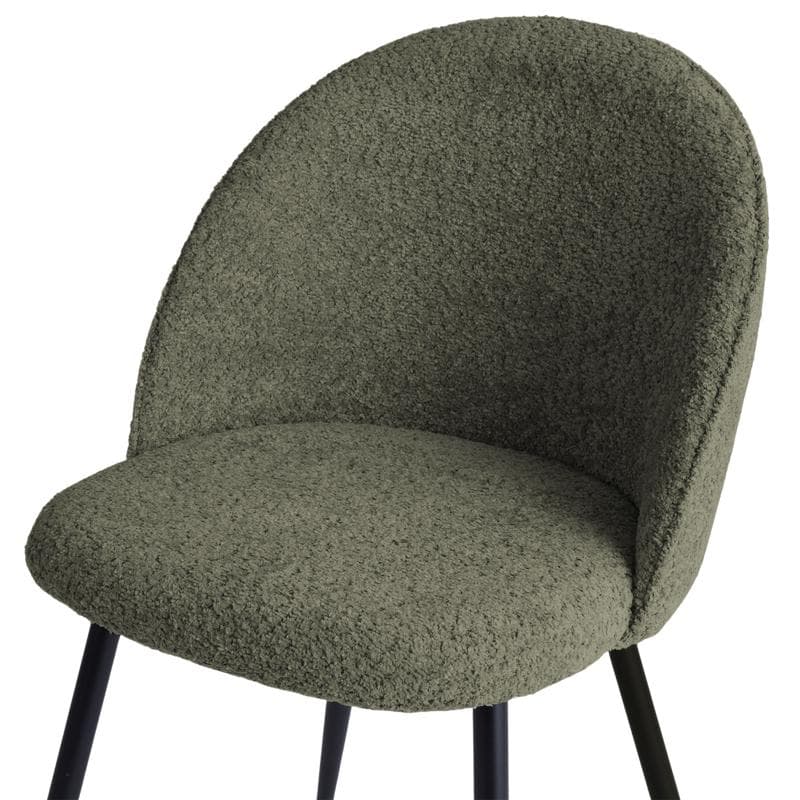 Lot de 2 chaises en bouclé - Olive Green