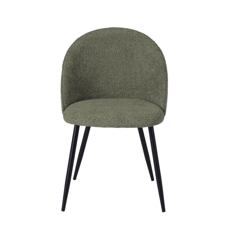 Stoelen bouclé - 2 stuks - Olive Green