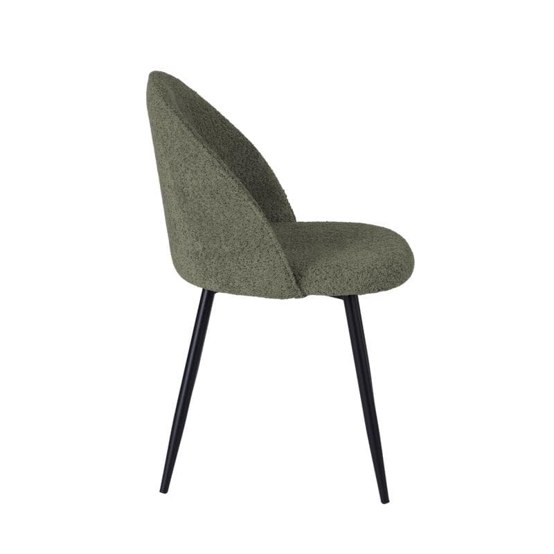 Lot de 2 chaises en bouclé - Olive Green
