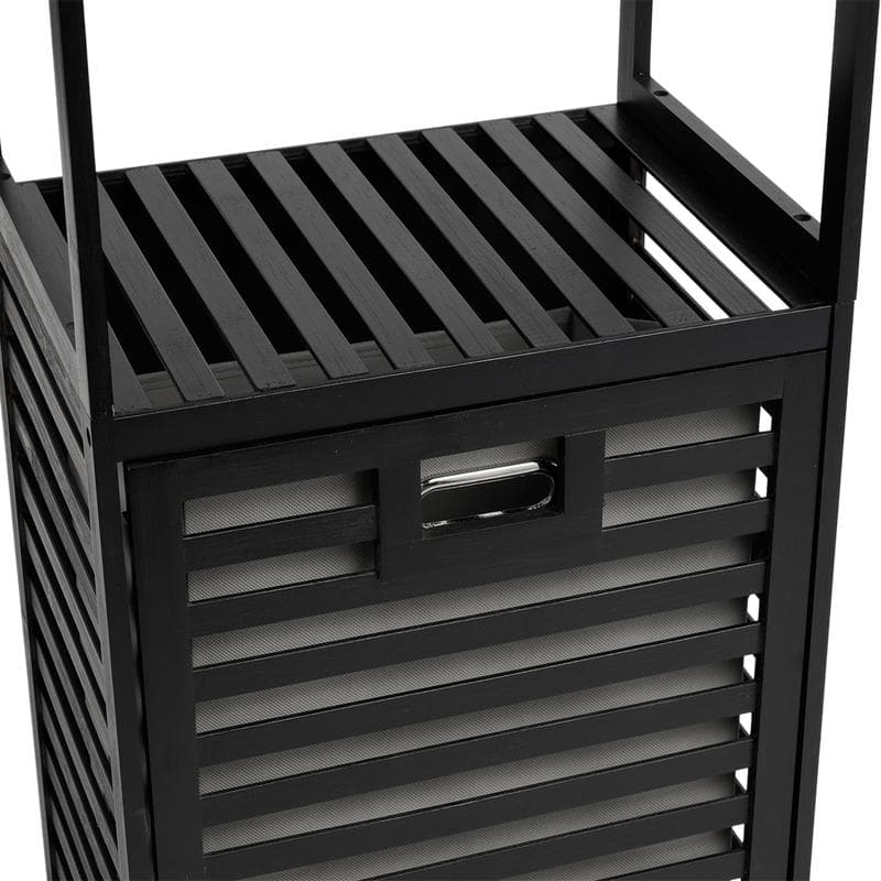Panier à linge bambou premium - noir