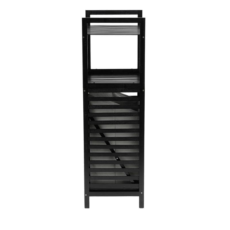 Panier à linge bambou premium - noir