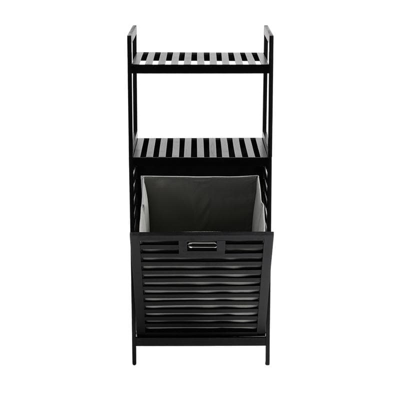 Panier à linge bambou premium - noir