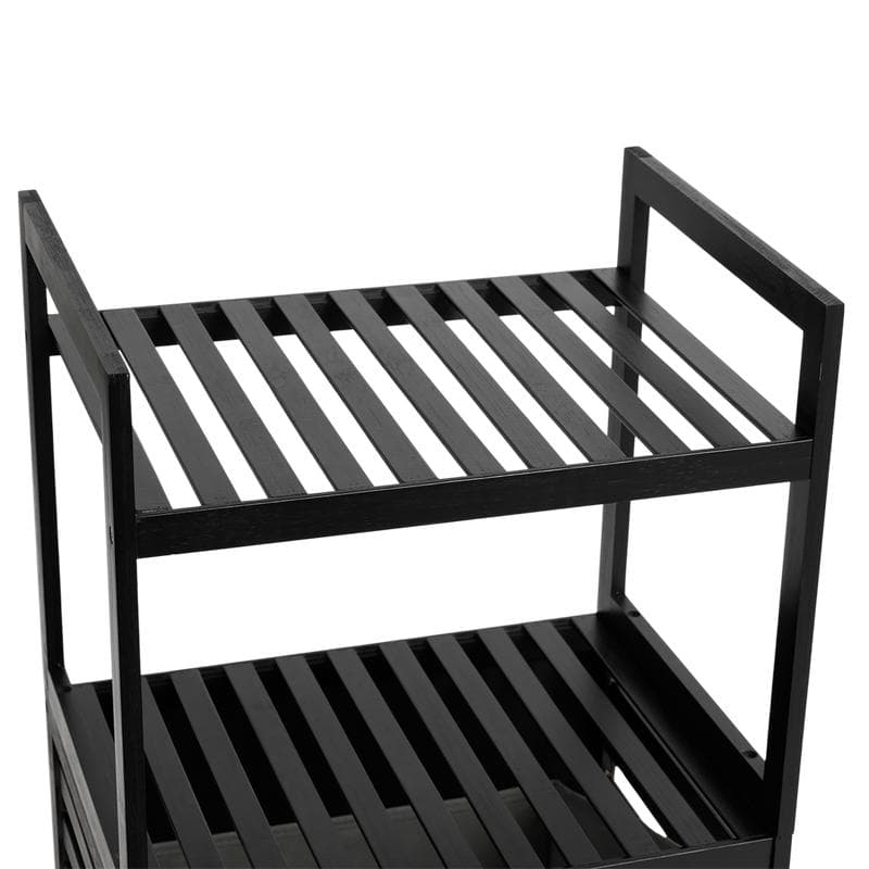 Panier à linge bambou premium - noir
