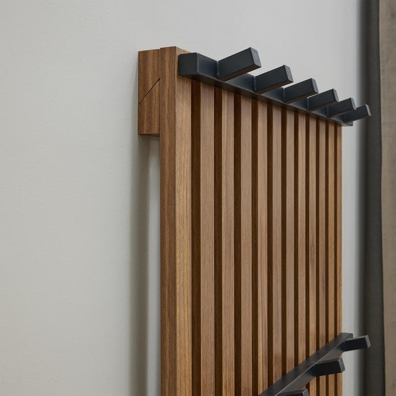 Panneau mural avec patères - noyer