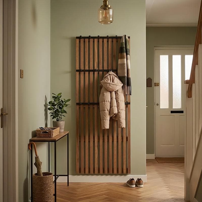 Panneau mural avec patères - noyer