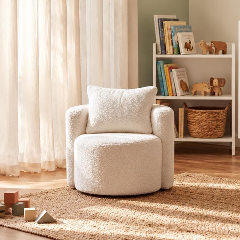 Kinderfauteuil met kussen - wit
