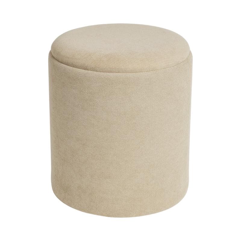 Ronde opbergpoefs met dienbladen