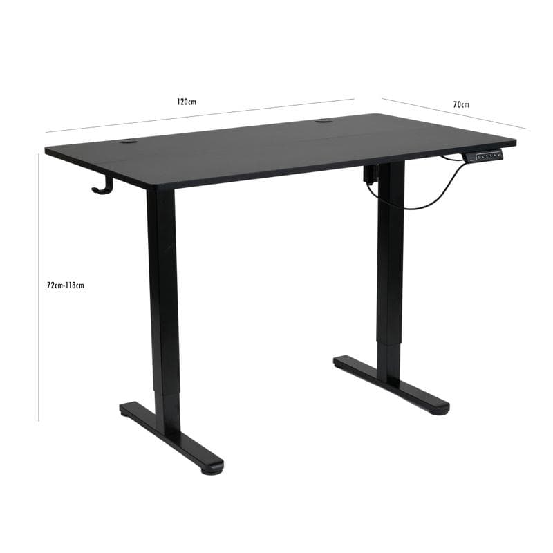 Bureau assis-debout électrique - noir