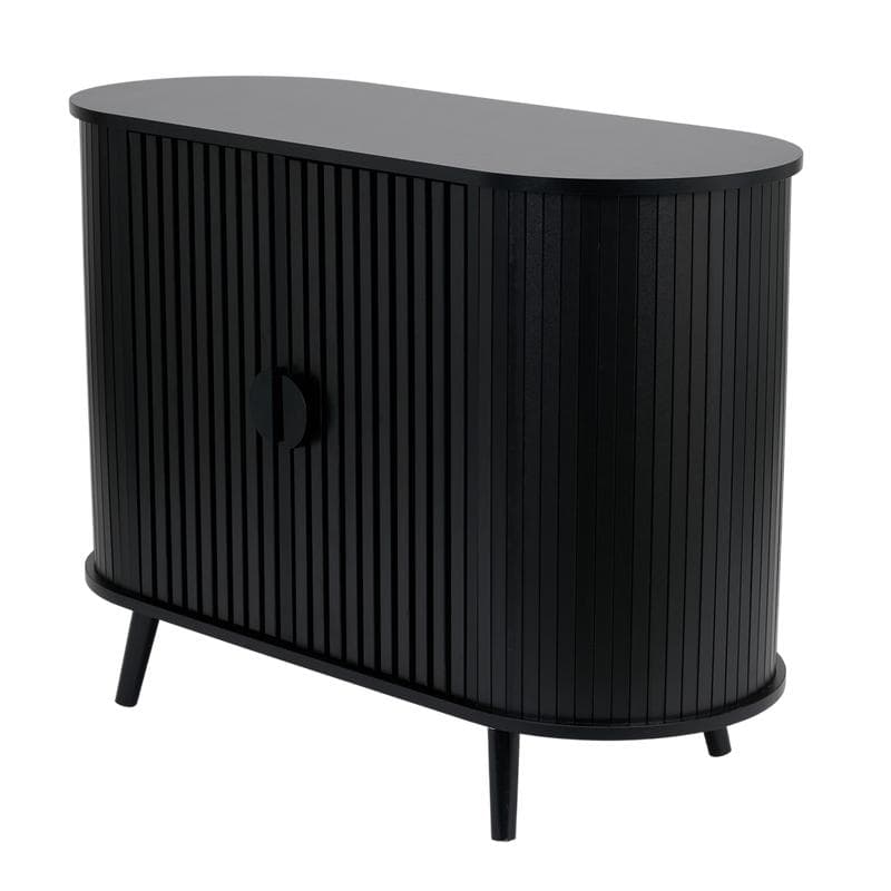 Ovaal dressoir met latjes - zwart