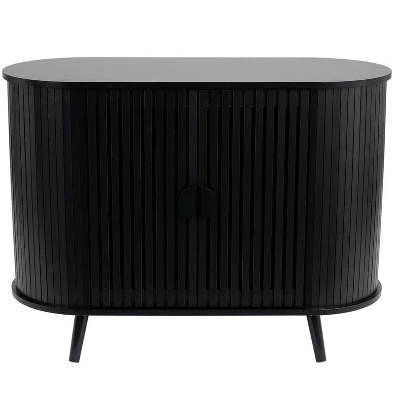 Ovaal dressoir met latjes - zwart