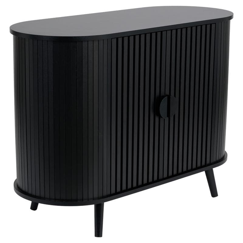 Ovaal dressoir met latjes - zwart-1