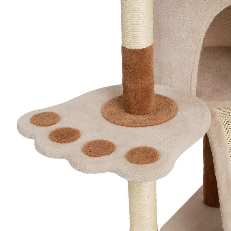 Krabpaal voor katten met sisal - bruin/crème