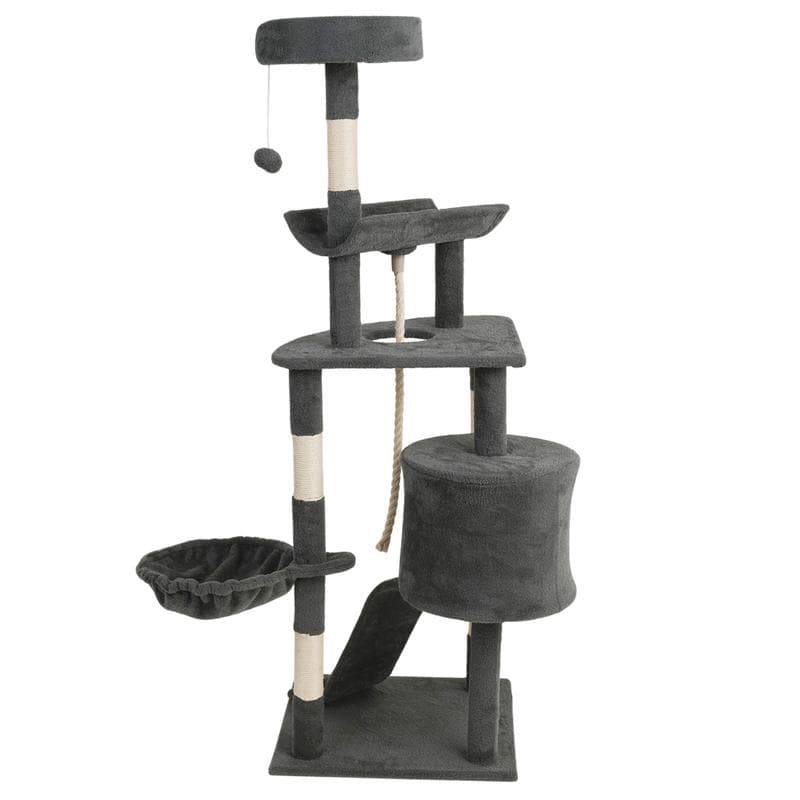 Arbre à chat avec griffoir en sisal - gris