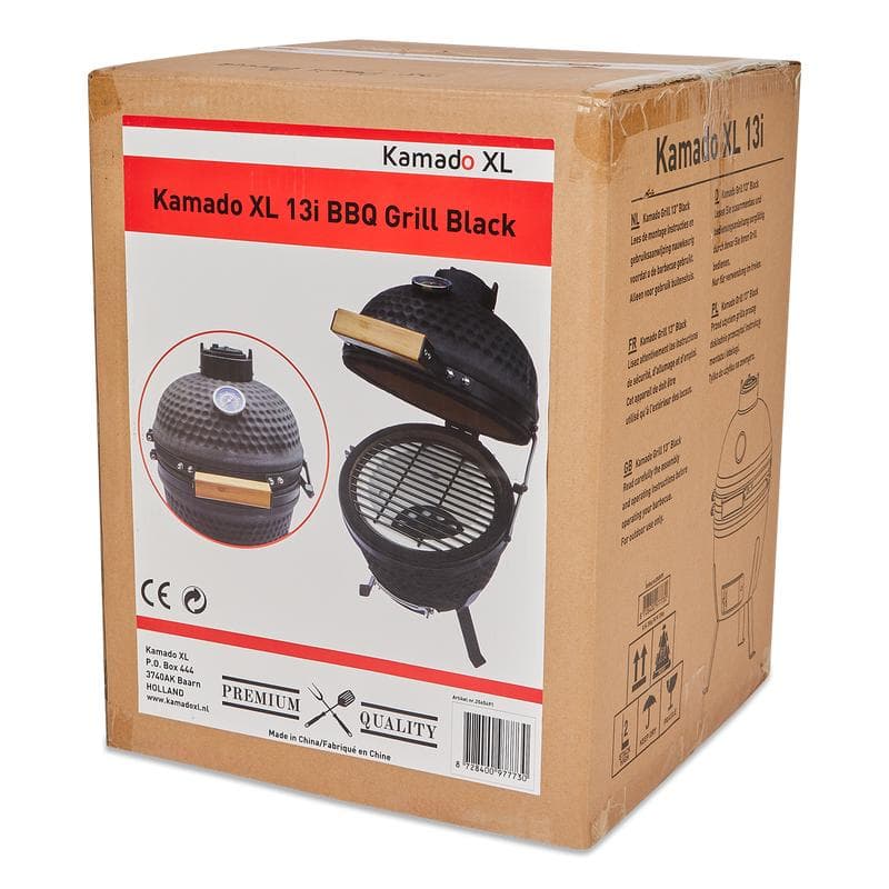 Kamado barbecue - 13 inch - zwart