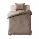 Faux Fur dekbedovertrek - taupe