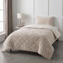 Lazy all-in-one dekbed ribstof - off white