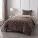 Lazy all-in-one dekbed ribstof - donkerbruin