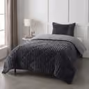 Lazy all-in-one dekbed ribstof - antraciet