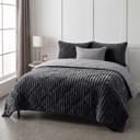 Lazy all-in-one dekbed ribstof - antraciet