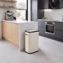 Poubelle avec ouverture à pression - 60 l - blanc crème