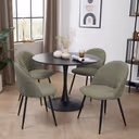 Stoelen bouclé - 2 stuks - Olive Green