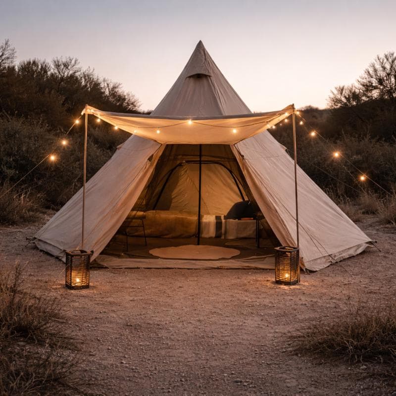 Ruime glamping tipi tent