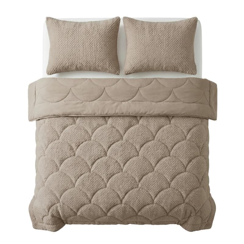 Lazy all-in-one dekbed Teddy fur - taupe