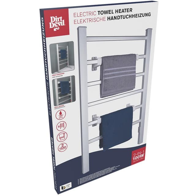 Porte-serviettes électrique Dirt Devil - Autonome ou mural - 6 tiges - Vêtements et Porte-serviettes électrique Dirt Devil - Autonome ou mural - 6 tiges - Vêtements et