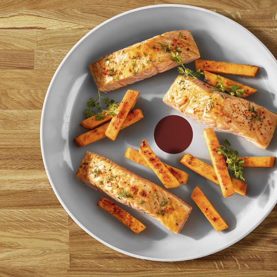 Tefal Fresh Kitchen ceramic frying pan set - cooking fish