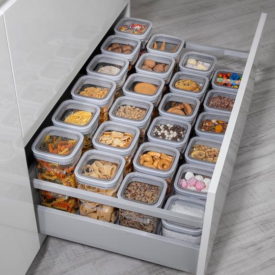 Curver Dry Cubes container set in kitchen drawer