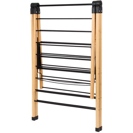 Bamboo clothes drying rack - folded