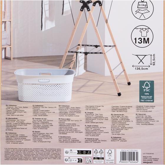 Bamboo clothes drying rack - packaging