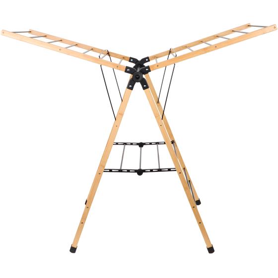 Bamboo drying rack for clothes - front view