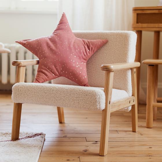 Teddy kids' chair with armrests - styled with star-shaped cushion