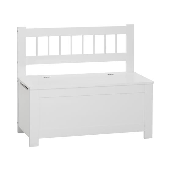 Bench with toy storage - white - 75,1 x 34,7 x 64,9 cm