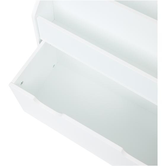 Kids' bookcase on wheels - bottom of drawer