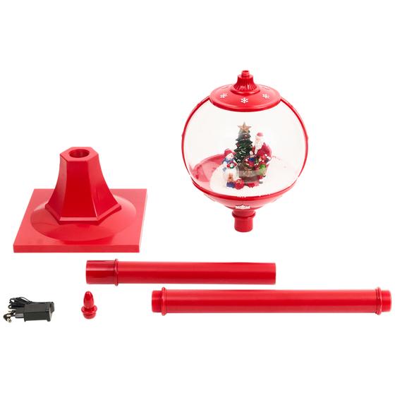 Christmas floor lamp with snow, light and sound - different parts