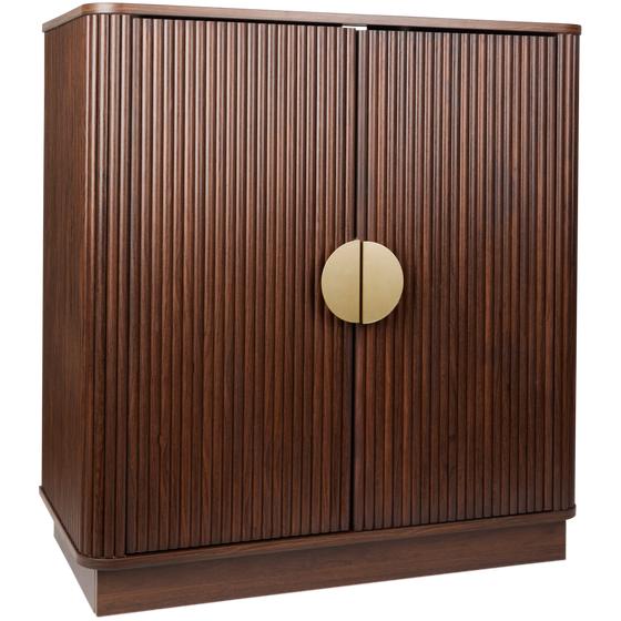 Ribbed design walnut sideboard